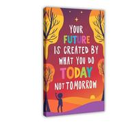 Your Future Is Created by What You Do Today, Not What You Do Tomorrow. You Get Smarter Every Day. Growth Mindset in The Classroom Poster Canvas Decor Bedroom Decor Office Room Decor Gift Sty