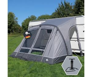 your GEAR Auvent gonflable Vicenza 350E AIR - Auvent gonflable 350 x 250 cm avec protection solaire UPF 50+ et colonne d'eau de 5000 mm, auvent partiel gris pour caravane et camping-car avec pompe à