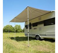 your GEAR Caravan Tarp TC Auvent de caravane - Voile d'ombrage en coton imperméable avec UV 50+, barres télescopiques en aluminium, 5 tailles, beige/sable, 450 x 240 cm