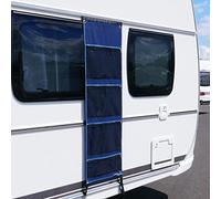 your GEAR Organiseur de caravane - Étagère suspendue / barre à crochets pour caravane 45 à 140 cm | Variantes de poche, chaussures, tablette, large, maille, crochet | Rangement de camping 4 à 12