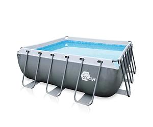 your GEAR Piscine à cadre en acier - Différents modèles/tailles - Ronde, rectangulaire ou carrée - 70-122 cm de haut - Avec cadre en acier - 300 x 200, 300 x 300, 400 x 200, Ø 366 cm, Ø 457 cm