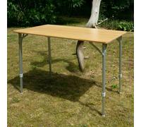 your GEAR Portofino L - Table de camping en bambou - Table pliante d'extérieur - Table en bambou réglable en hauteur pour 4 personnes