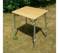 your GEAR Portofino Table de camping en bambou M 60 x 50 cm - Table pliante d'extérieur réglable en hauteur - Pieds télescopiques en aluminium résistant aux intempéries - Petite table de jardin, de
