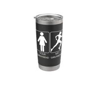 Your Girlfriend vs. My Girlfriend Funny Running Design Gobelet isotherme en acier inoxydable double paroi