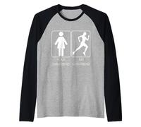 Your Girlfriend vs. My Girlfriend Funny Running Design Manche Raglan
