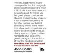 Your Hate Mail Will Be Graded John Scalzi (Auteur)