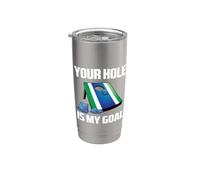 Your Hole Is My Goal Funny Cool Cornhole Game Graphic Design Gobelet isotherme en acier inoxydable double paroi