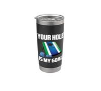 Your Hole Is My Goal Funny Cool Cornhole Game Graphic Design Gobelet isotherme en acier inoxydable double paroi