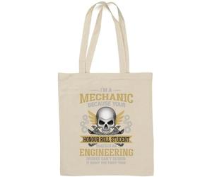 Your Honour Roll Sac fourre-tout en coton naturel avec inscription « Student That Got an Engineering Degree Can't Design It Right The First Time » Blanc