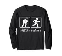 Your Husband vs. My Hubby - Funny Marathon Running Design Manche Longue