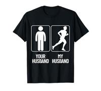 Your Husband vs. My Hubby - Funny Marathon Running Design T-Shirt