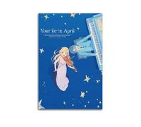 Your Lie In April Poster mural sur toile Motif dessin animé 60 x 90 cm