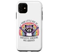Your Little Ray of Sarcasm Funny Raccoon Rainbow Humour Coque pour iPhone 11