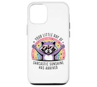 Your Little Ray of Sarcasm Funny Raccoon Rainbow Humour Coque pour iPhone 12/12 Pro