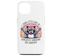Your Little Ray of Sarcasm Funny Raccoon Rainbow Humour Coque pour iPhone 13