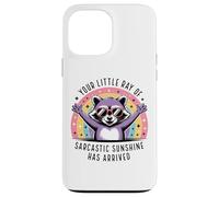 Your Little Ray of Sarcasm Funny Raccoon Rainbow Humour Coque pour iPhone 13 Pro Max