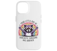 Your Little Ray of Sarcasm Funny Raccoon Rainbow Humour Coque pour iPhone 14