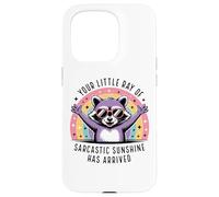 Your Little Ray of Sarcasm Funny Raccoon Rainbow Humour Coque pour iPhone 15 Pro