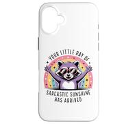 Your Little Ray of Sarcasm Funny Raccoon Rainbow Humour Coque pour iPhone 16 Plus