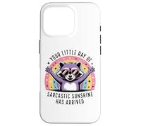 Your Little Ray of Sarcasm Funny Raccoon Rainbow Humour Coque pour iPhone 16 Pro