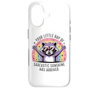 Your Little Ray of Sarcasm Funny Raccoon Rainbow Humour Coque pour iPhone 17