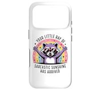 Your Little Ray of Sarcasm Funny Raccoon Rainbow Humour Coque pour iPhone 17 Pro