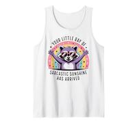 Your Little Ray of Sarcasm Funny Raccoon Rainbow Humour Débardeur
