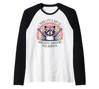 Your Little Ray of Sarcasm Funny Raccoon Rainbow Humour Manche Raglan