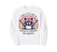 Your Little Ray of Sarcasm Funny Raccoon Rainbow Humour Sweatshirt