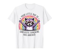 Your Little Ray of Sarcasm Funny Raccoon Rainbow Humour T-Shirt
