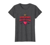 Your Mom's Biggest Fan Est. 1984 Couronne rétro en Forme de cœur T-Shirt, Femme, Chiné Foncé, XL