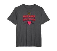 Your Mom's Biggest Fan Est. 1984 Couronne rétro en Forme de cœur T-Shirt, Homme Grandes Tailles, Chiné Foncé, 6X Tall