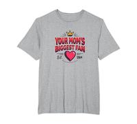 Your Mom's Biggest Fan Est. 1984 Couronne rétro en Forme de cœur T-Shirt, Homme Grandes Tailles, Gris Chiné, 4X Tall