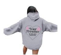 Your Presence Is The Air I Breathe Sweat à capuche léger pour femme 2025 Été Graphique Vêtements à capuche tendance Western Beach Hauts décontractés Pull gothique Y2K College Mignon Workou Doux, gris