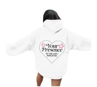 Your Presence Is The Air I Breathe Sweat à capuche léger pour femme 2025 Été Graphique Vêtements à capuche tendance Western Beach Hauts décontractés Pull gothique Y2K College Mignon Workou Doux, blanc