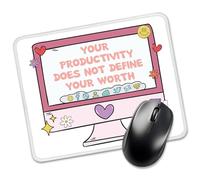 Your Productivity Does Not Define Your Worth Tapis de souris rectangulaire, tapis de souris amusant pour bureau, sensibilisation à la santé mentale, cadeau amusant pour collègues de travail