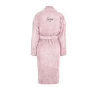 your surprise Peignoir Femme personnalisé - Peignoir Femme brodé avec nom ou texte et des polices d’écriture différentes (FR/ES, Alpha/lettres, S, M, Taille normale, Rose)