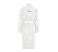 your surprise Peignoir Femme personnalisé - Peignoir Femme brodé avec nom ou Texte et des Polices d'écriture différentes (FR/ES, Alpha/lettres, L, TG, Taille normale, Taille normale, Blanc)