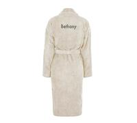 your surprise Peignoir Femme personnalisé - Peignoir Femme brodé avec nom ou Texte et des Polices d'écriture différentes (FR/ES, Alpha/lettres, L, TG, Taille normale, Taille normale, Beige)
