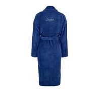 your surprise Peignoir Homme Personnalisé - Cadeau anniversaire homme, Peignoir Brodé avec Nom et Différents Styles de Polices (FR/ES, Alpha/lettres, S, M, Taille normale, Taille normale, Bleu)