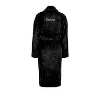 your surprise Peignoir Homme Personnalisé - Cadeau anniversaire homme, Peignoir Brodé avec Nom et Différents Styles de Polices (FR/ES, Alpha/lettres, M, TG, Taille normale, Taille normale, Noir)