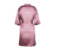 your surprise Robe kimono personnalisée avec nom ou texte - 100% polyester de haute qualité avec un toucher satiné doux (94 cm) (Noir) (Violet)