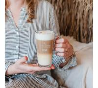 your surprise Verre pour latte avec prénom ou message - Verre personnalisable avec gravure de prénom ou autre texte (2 Pièces)
