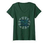 Your Time is Now Design Graphique motivant T-Shirt avec Col en V, Femme, Vert Forêt, XL