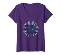 Your Time is Now Design Graphique motivant T-Shirt avec Col en V, Femme, Violet, L