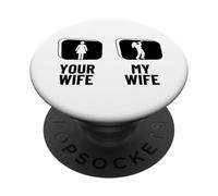 Your Wife My Wife Trompette Mari Trompette drôle PopSockets PopGrip Adhésif