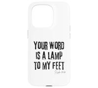 Your Word is a Lamp to My Feet Psaume 119:105 Bible Light Coque pour iPhone 15 Pro