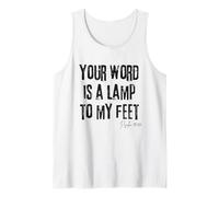 Your Word is a Lamp to My Feet Psaume 119:105 Bible Light Débardeur