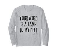 Your Word is a Lamp to My Feet Psaume 119:105 Bible Light Manche Longue
