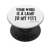 Your Word is a Lamp to My Feet Psaume 119:105 Bible Light PopSockets PopGrip Adhésif